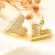 Серьги-гвоздики из латуни с микро-паве из прозрачного кубического циркония для женщин EJEW-C125-06B-G-3