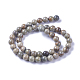 Chapelets de perles de feuille d'argent en jaspe naturel G-I244-02B-2