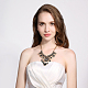 Fashion Women Jewelry Zinc Alloy Glass Rhinestone Bib Statement Choker Collar Necklaces NJEW-BB15125-E-10