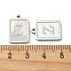 304 Stainless Steel Pave Shell Pendants STAS-L022-065P-Z-3