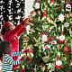 8個のクリスマス木製吊り飾りセット  工芸品をぶら下げ木製スライス  パーティーのクリスマスツリーの装飾のために  ミックスカラー  101.5x52.5mm JX063A-7