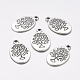 Antique Silver Tone Tibetan Silver Oval with Tree of Life Pendants X-LF9358Y-1