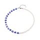 Collana da donna in similpelle con perle di vetro millefiori e perle di plastica NJEW-JN03916-1