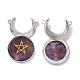 Natural Amethyst Connector Charms G-G983-02P-01-2
