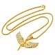 Collana con pendente in strass a forma di angelo con catenelle in lega di zinco NJEW-G118-03G-3