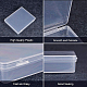 BENECREAT 8 pack rectangle Clear Plastic Bead Storage Containers with Flip-Up Lids for Items CON-BC0004-63-5