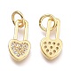 Латунные микро проложить кубического циркония подвески KK-P187-07G-2