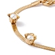 Bracelet chaîne à chevrons perlé fleur perle plastique BJEW-G656-02G-2