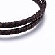 Leather Braided Cord Wrap Bracelets BJEW-E345-34A-2