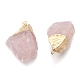 Pendentifs de quartz rose naturel X-G-S336-37B-2