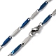 201 collar de cadena de eslabones de barra de acero inoxidable para hombres y mujeres. NJEW-G112-07B-BLP-3