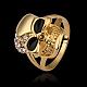 Fashion Jewelry Tin Alloy Czech Rhinestone Skull Rings For Women RJEW-BB14225-8G-2