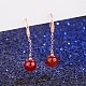 Round Imitation Agate Dangle Earrings for Girl Women EJEW-BB46369-A-3