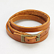 Leather Triple Wrap Bracelets BJEW-C300-M-2