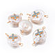 Conectores de eslabones de perlas naturales PEAR-E013-13E-2