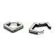 304 Stainless Steel Rhombus Huggie Hoop Earrings STAS-H156-08P-3