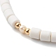 ポリマークレイビーズのネックレス  真珠と真鍮のビーズで  単語の愛  カラフル  16.14インチ（41cm） NJEW-JN03621-01-5