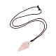 Collier pendentif flèche en quartz rose naturel NJEW-C031-02G-2