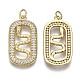Brass Micro Pave Clear Cubic Zirconia Pendants ZIRC-N039-063-NF-2