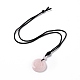 Collar con colgante de vórtice de cuarzo rosa natural ajustable con cordón de nailon para mujer NJEW-L171-05E-2