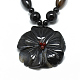 Dyed Natural Black Agate Pendant Necklaces NJEW-T006-06-2