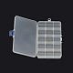 プラスチックビーズ収納ケース  調整可能な仕切りボックス  取り外し可能な  15のコンパートメント  長方形  透明  175x105x23mm CON-R011-49-2