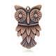 Nickel Free & Lead Free Red Copper Tibetan Style Alloy Owl Big Pendants for Halloween PALLOY-J377-56R-NR-1
