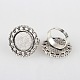 Vintage Adjustable Iron Flower Finger Ring Components Alloy Cabochon Bezel Settings X-PALLOY-O036-02AS-1