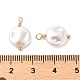 Pendentifs en plastique imitation perle ABS KK-M266-35G-3