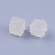 （訳あり商品：黄ばみ）樹脂カボション  キューブ  ホワイト  12.5~13x12.5~13.5x13~13.5mm CRES-XCP0001-02-2