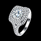 真鍮製キュービックジルコニアリング  結婚指輪  正方形  プラチナ  usサイズ8（18.1mm） RJEW-BB16779-8P-2