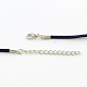 2mm Faux Suede Cord Necklace Making with Iron Chains & Lobster Claw Clasps NCOR-R029-04-3
