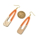 Boucles d'oreilles pendantes en résine et bois bicolores EJEW-JE05508-03-2