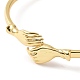 Bracelet manchette double câlin en laiton pour femme BJEW-G661-01G-4