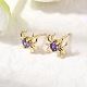 Серьги-гвоздики из латуни с микропаве из кубических цирконий в форме паука EJEW-L306-04G-01-3