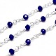 Electroplate Brass Glass Beads Handmade Chains CHC-M008-03-FF-1