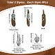 Sunnyclue 12 Uds. 3 estilos amuletos de turquesa amuleto de plumas estilo Tíbet plumas de amuleto de aleación energía curativa de la suerte piedras preciosas amuleto para hacer joyas dijes diy collar pendientes pulsera manualidades para adultos FIND-SC0003-63-2