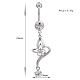 Piercing Jewelry Platinum Plated Brass Rhinestone Butterfly Navel Ring Belly Rings AJEW-EE0001-92A-4
