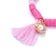 Bracelets élastiques faits à la main de perles heishi en pâte polymère BJEW-JB05088-04-3
