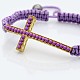 Alloy Acrylic Sideways Cross Bracelets for Valentine's Day X-BJEW-F081-16-2