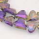 Heart Electroplate Full Rainbow Plated Glass Beads Strands EGLA-P001-F06-2