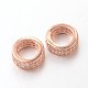 Brass Micro Pave Cubic Zirconia Spacer Beads ZIRC-L037-69RG-FF-1