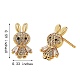 Rabbit Cubic Zirconia Stud Earrings EJEW-SZ0001-76-7