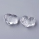 Piedra de palma de corazón de cristal de cuarzo natural G-P426-A05-2