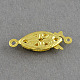 Hollow Oval Brass Fishhook Clasps KK-S127-05-1