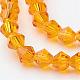 Orange Glass Bicone Beads Strands X-GLAA-S026-12-1