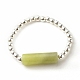 Bague en perles de colonne de jade de taiwan naturel avec hématite synthétique RJEW-JR00461-01-3