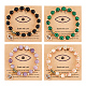 Set di braccialetti elasticizzati con perline miste naturali e sintetiche anattasoul 4 pz BJEW-AN0001-64-1