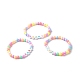 Комплект стрейч-браслетов из непрозрачных акриловых бусин для детей BJEW-JB06589-2
