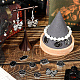 サニークルー32個8スタイルアロイエナメルペンダント  プラチナ  蝶と棺と水晶玉と本とフラットラウンド  ブラック  20~25x13~28mm  4個/スタイル ENAM-SC0003-91-4